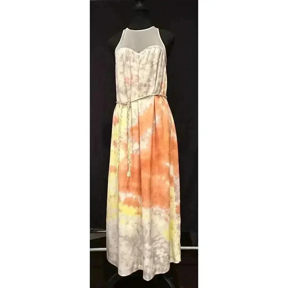 Kensie Long Floral and Mesh Dress Sleeveless Size M
